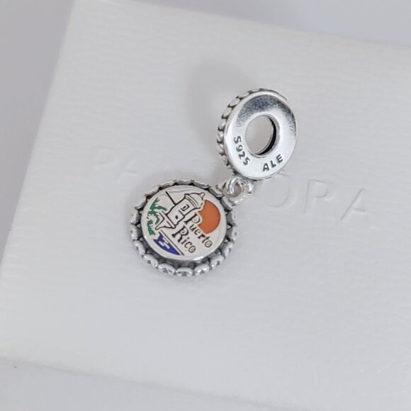 Pandora Puerto Rico Exclusive Travel Dangle Charm Beach Sunset Pendant S925 ALE - Picture 3 of 6